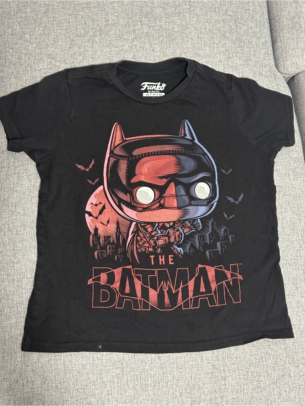 Funko Black Kids Short Sleeve Batman Pop Graphic Tee with Red Accents
